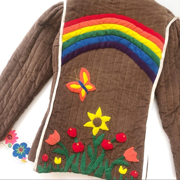 SOLD🌈Vintage Rainbow Quilted Corduroy Jacket! - Picture 7 of 8
